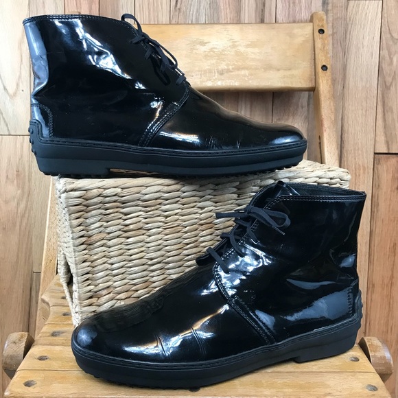 Tod's Shoes - Tod’s patent leather ankle boots handmade Italian